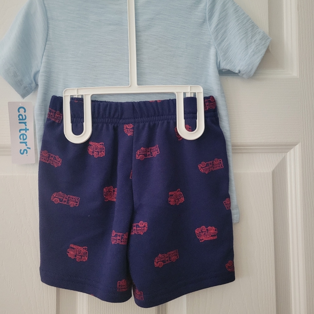 Carter's Blue and Red Playful Pattern Shorts